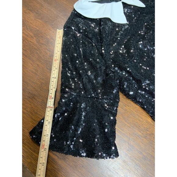 Venus Sequins Dress Women Small Black Neutral Preppy Dark Academia Halloween - Picture 7 of 11